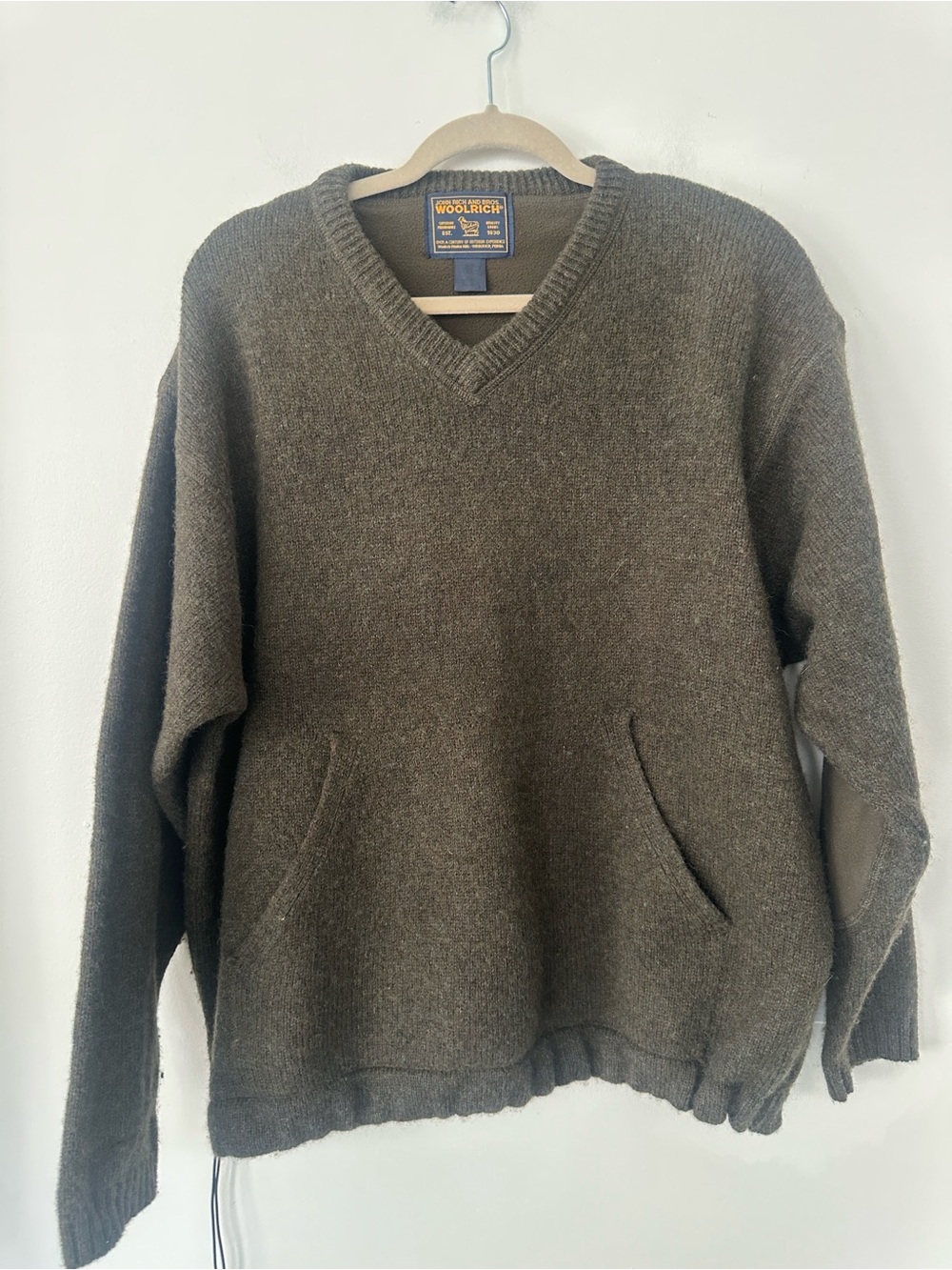 Woolrich Wool V-Neck Men’s Pullover Sweater O/S